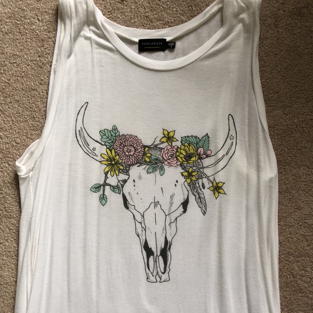 White Boho Sleeveless Tunic / Tank top